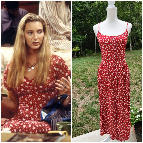 Vintage Dresses & Skirts - Authentic Vintage 90's Corset Back Prairie floral farmgirl dress Phoebe Friends